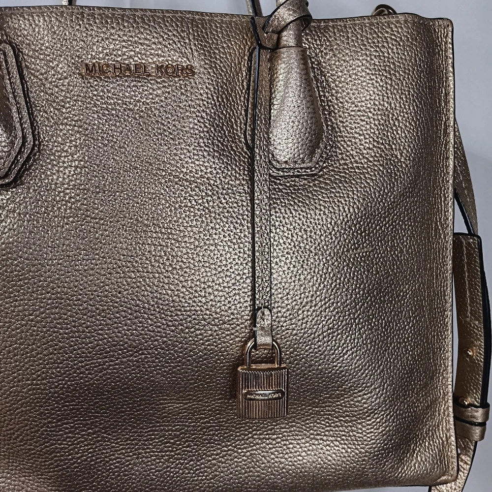 Michael Kors Gold Leather Tote Bag